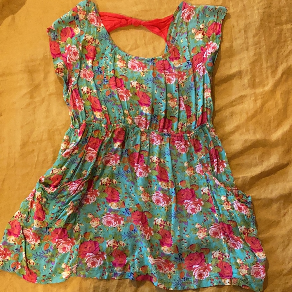 Ya Los Angeles Flowy Floral Top with Bow